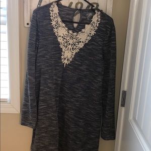 ALYA lace collar shift dress